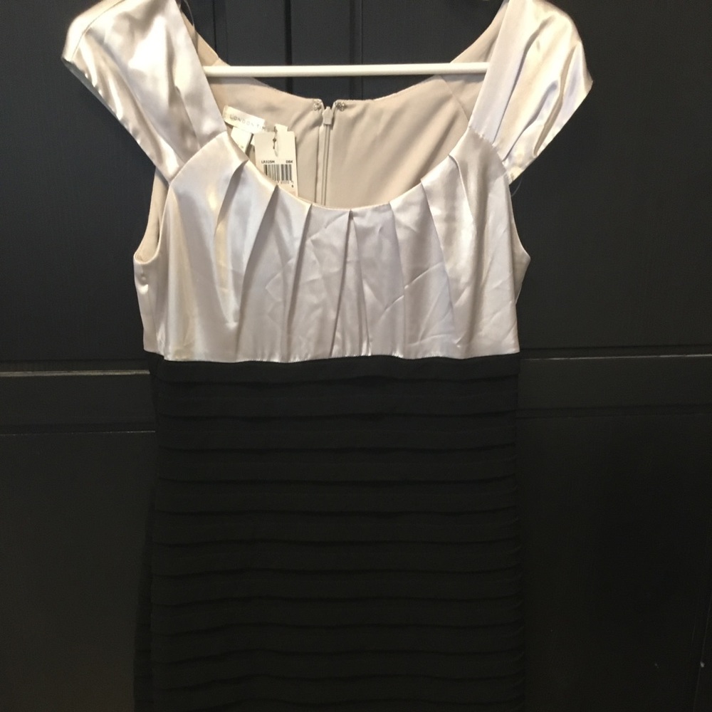 London Times Silver & Black Slinky Dress S6